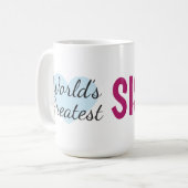 's Werelds grootste zus (15 oz) Koffie Mok (Voorkant links)