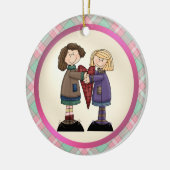 's Werelds grootste zusje-versiering Keramisch Ornament (Links)