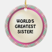 's Werelds grootste zusje-versiering Keramisch Ornament (Achterkant)