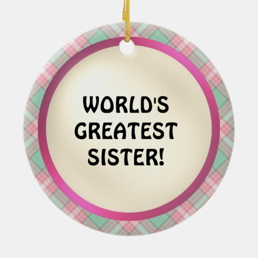 's Werelds grootste zusje-versiering Keramisch Ornament (Achterkant)