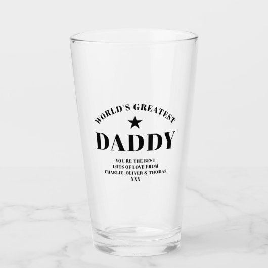's Werelds grootste zwarte DADDY-gepersonaliseerde Glas (Voorkant)