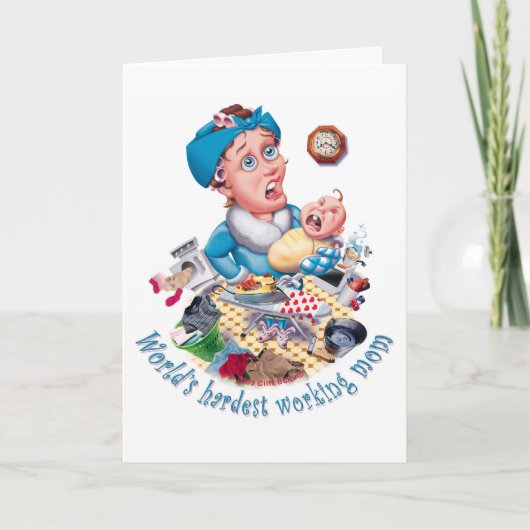 'S Werelds hardst werkende moeder-verjaardagskaart Kaart (Voorkant)