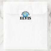 's Werelds heetste Elvis Vierkante Sticker (Tas)
