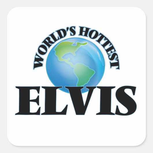 's Werelds heetste Elvis Vierkante Sticker (Voorkant)