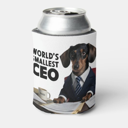's Werelds kleinste CEO, schattige grappige teckel Blikjeskoeler (Blikje Achterkant)