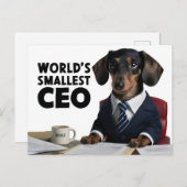's Werelds kleinste CEO, schattige grappige teckel Briefkaart (Voorkant / Achterkant)