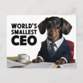 's Werelds kleinste CEO, schattige grappige teckel Briefkaart (Voorkant)