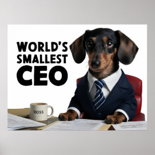 's Werelds kleinste CEO, schattige grappige teckel Poster