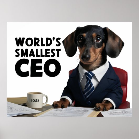 's Werelds kleinste CEO, schattige grappige teckel Poster (Voorkant)