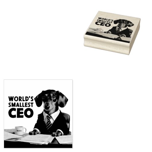 's Werelds kleinste CEO, schattige grappige teckel Rubberstempel (Gestempeld)