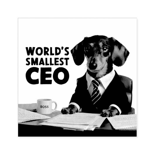's Werelds kleinste CEO, schattige grappige teckel Rubberstempel (Afrduk)