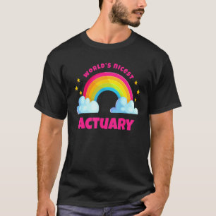 'S Werelds Leukste Actuary Shirten Regenboog Retro T-shirt