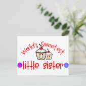 's Werelds liefste kleine zuster Cupcakes Briefkaart (Staand voorkant)