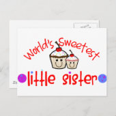 's Werelds liefste kleine zuster Cupcakes Briefkaart (Voorkant / Achterkant)
