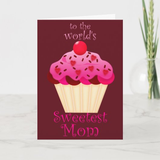 's Werelds Liefste Moeder Cupcake Moederdag Kaart (Voorkant)