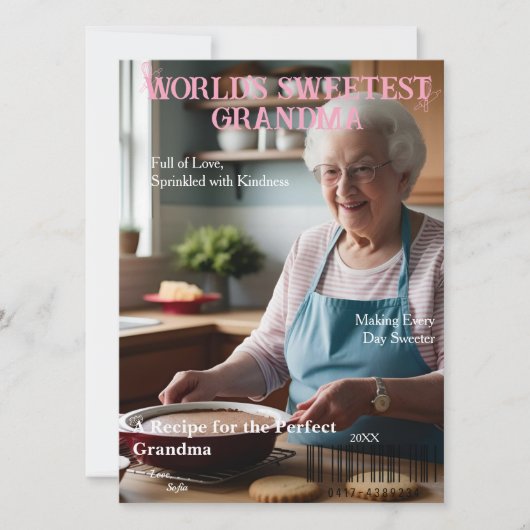 'S Werelds liefste oma' Magazine Hoesje kaart (Voorkant)