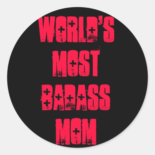 's Werelds meest baasmam Ronde Sticker (Voorkant)