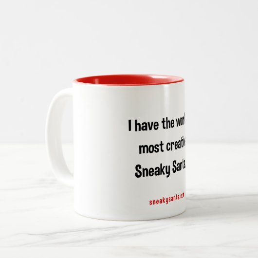 's Werelds meest creatieve Sneaky Santa Mok (Voorkant links)