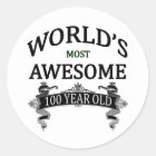 's Werelds meest Geweldige 100-jarige Ronde Sticker