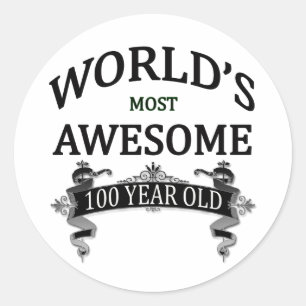 's Werelds meest Geweldige 100-jarige Ronde Sticker