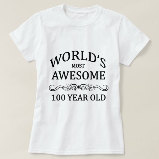 's Werelds meest Geweldige 100-jarige T-shirt (Design voorkant)