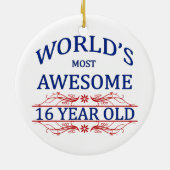 's Werelds meest Geweldige 16-jarige Keramisch Ornament (Achterkant)