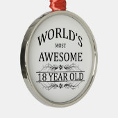 's Werelds meest Geweldige 18-jarige Metalen Ornament (Rechts)