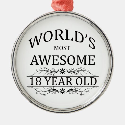 's Werelds meest Geweldige 18-jarige Metalen Ornament (Voorkant)