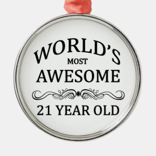 's Werelds meest Geweldige 21-jarige Metalen Ornament