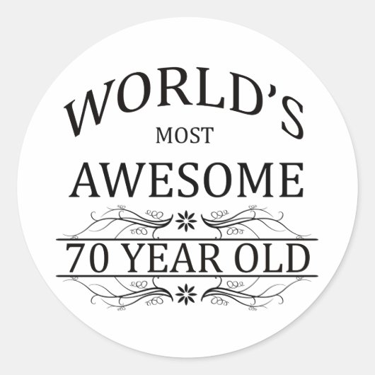 's Werelds meest Geweldige 70-jarige Ronde Sticker (Voorkant)
