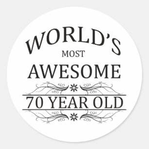 's Werelds meest Geweldige 70-jarige Ronde Sticker