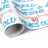's Werelds meest geweldige 80-jarige Cadeaupapier (Rol Hoek)