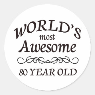 's Werelds meest Geweldige 80-jarige Ronde Sticker