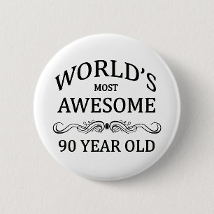 's Werelds meest Geweldige 90-jarige Ronde Button 5,7 Cm