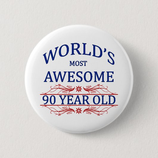 's Werelds meest Geweldige 90-jarige Ronde Button 5,7 Cm (Voorkant)