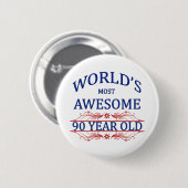 's Werelds meest Geweldige 90-jarige Ronde Button 5,7 Cm (Voorkant /achterkant)