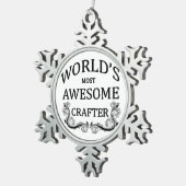 's Werelds meest Geweldige ambachtsman Tin Sneeuwvlok Ornament (Rechts)