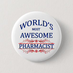 's Werelds meest Geweldige apotheker Ronde Button 5,7 Cm