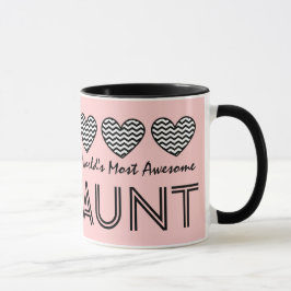 's Werelds meest Geweldige AUNT Chevron Hearts V09 Mok