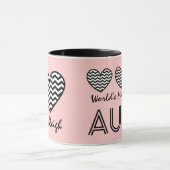 's Werelds meest Geweldige AUNT Chevron Hearts V09 Mok (Midden)