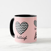 's Werelds meest Geweldige AUNT Chevron Hearts V09 Mok (Voorkant links)