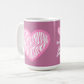 's Werelds meest Geweldige AUNT Roze Zebra V03 Koffiemok (Voorkant links)