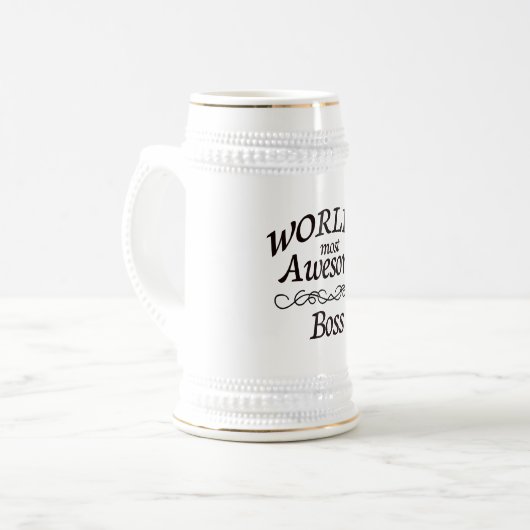 's Werelds meest Geweldige baas Bierpul (Voorkant links)