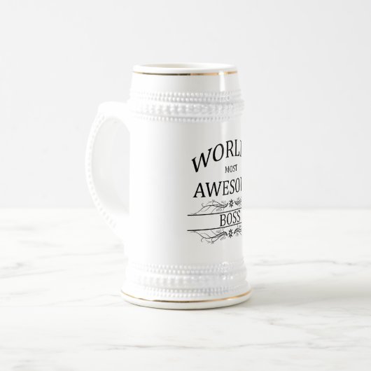 's Werelds meest Geweldige baas Bierpul (Voorkant links)