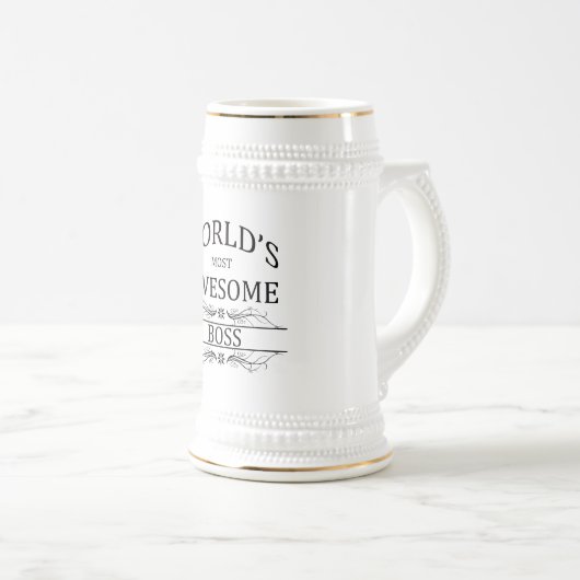 's Werelds meest Geweldige baas Bierpul (Voorkant rechts)