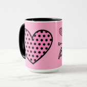 's Werelds meest Geweldige BEDRAG Polka Dot Hearts Mok (Voorkant links)