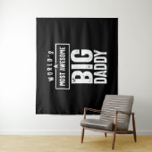 's Werelds meest Geweldige Big Papa | Vader Grandf Wandkleed (In situ)