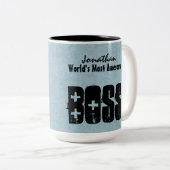 's Werelds meest Geweldige BOSS Blue Grunge V12 Tweekleurige Koffiemok (Voorkant rechts)