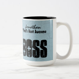 's Werelds meest Geweldige BOSS Blue Grunge V12 Tweekleurige Koffiemok