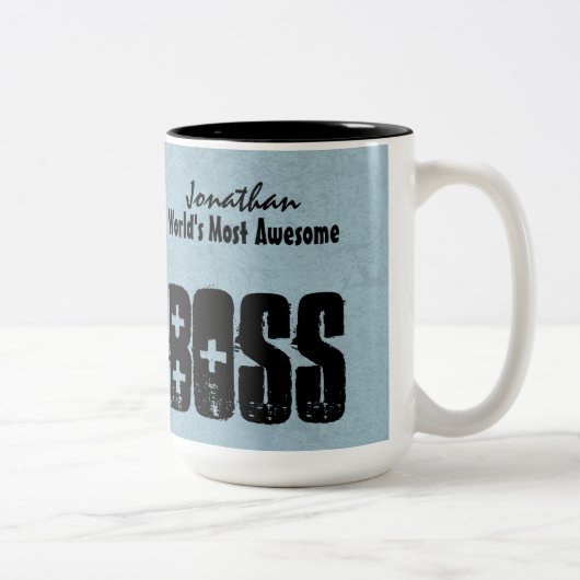 's Werelds meest Geweldige BOSS Blue Grunge V12 Tweekleurige Koffiemok (Rechts)